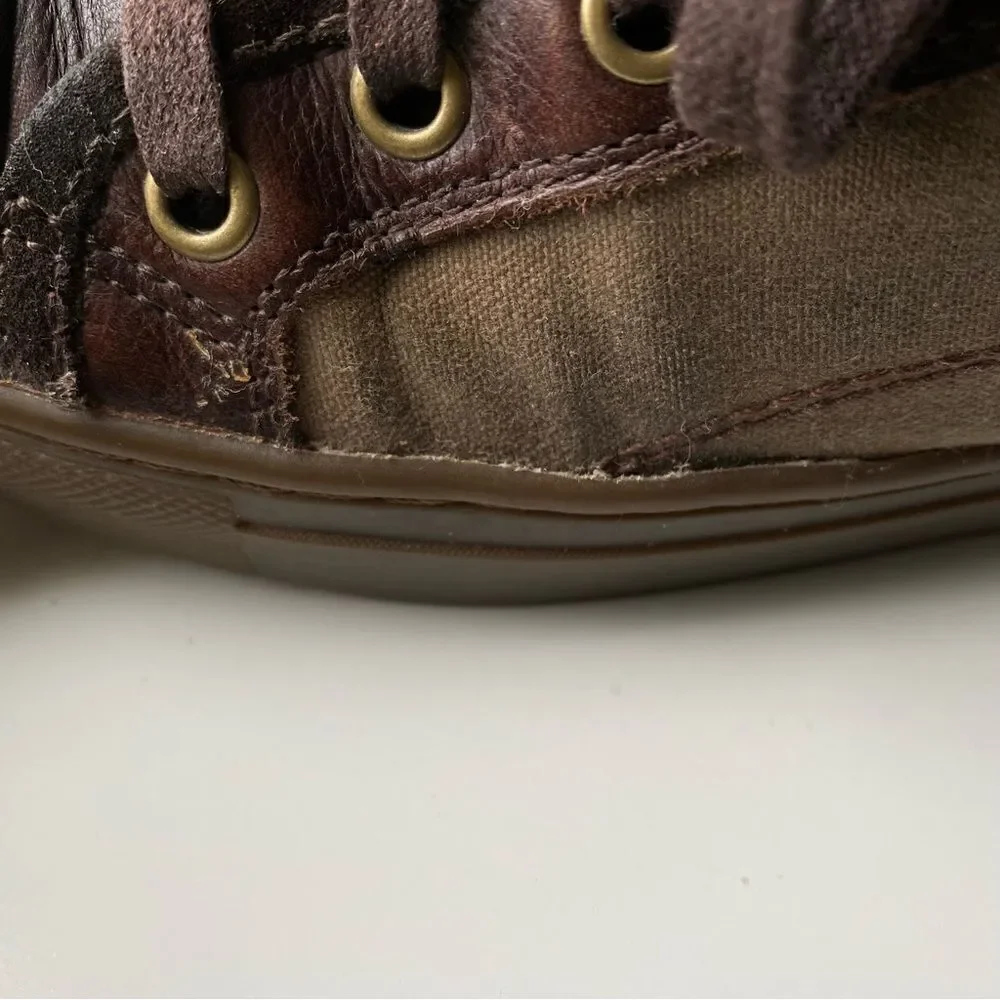 Frye Justin Low lace up sneaker leather canvas size 9 - Picture 11 of 12